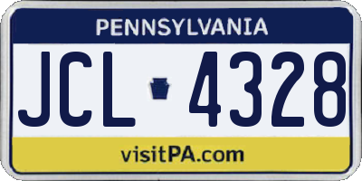 PA license plate JCL4328