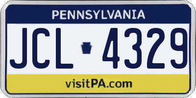 PA license plate JCL4329