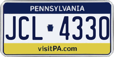 PA license plate JCL4330