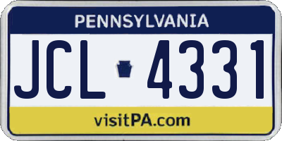 PA license plate JCL4331