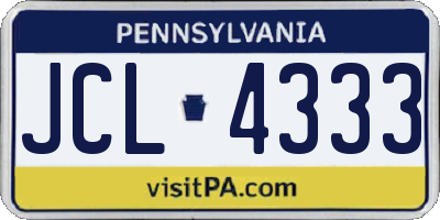 PA license plate JCL4333
