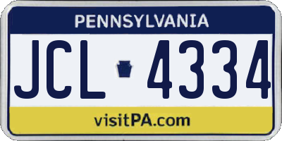 PA license plate JCL4334