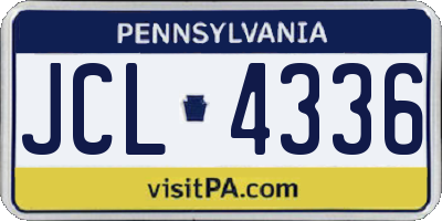 PA license plate JCL4336