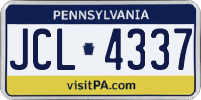 PA license plate JCL4337