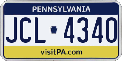 PA license plate JCL4340