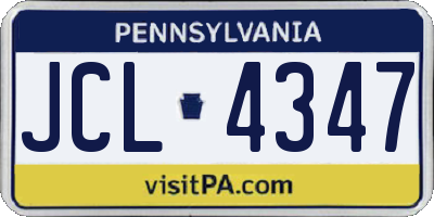PA license plate JCL4347