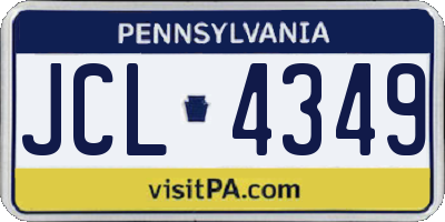 PA license plate JCL4349
