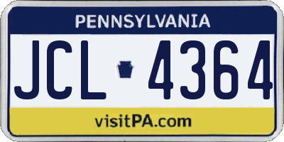 PA license plate JCL4364