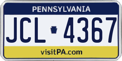 PA license plate JCL4367