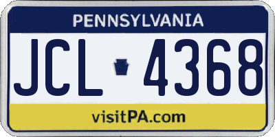 PA license plate JCL4368