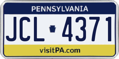 PA license plate JCL4371