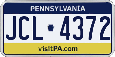 PA license plate JCL4372