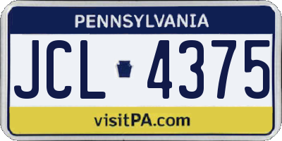 PA license plate JCL4375