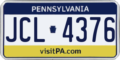PA license plate JCL4376