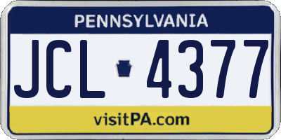 PA license plate JCL4377