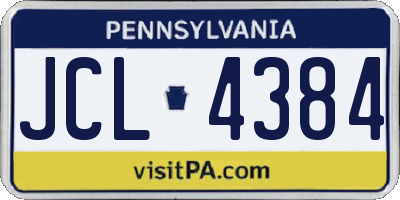 PA license plate JCL4384