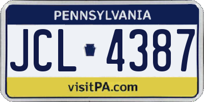PA license plate JCL4387