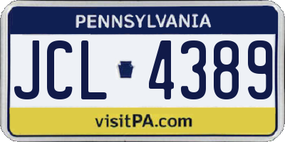 PA license plate JCL4389