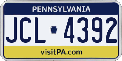 PA license plate JCL4392