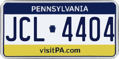PA license plate JCL4404