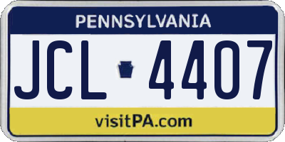 PA license plate JCL4407