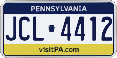 PA license plate JCL4412