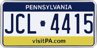 PA license plate JCL4415
