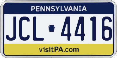 PA license plate JCL4416