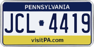 PA license plate JCL4419