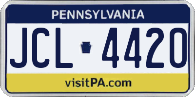 PA license plate JCL4420