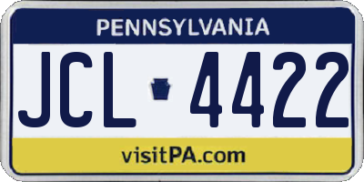 PA license plate JCL4422