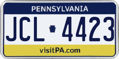 PA license plate JCL4423