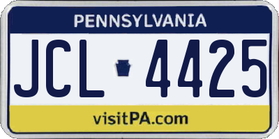 PA license plate JCL4425