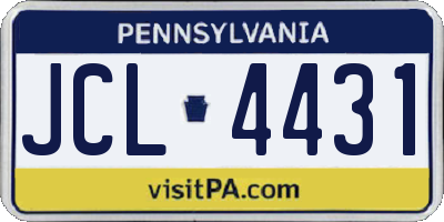 PA license plate JCL4431