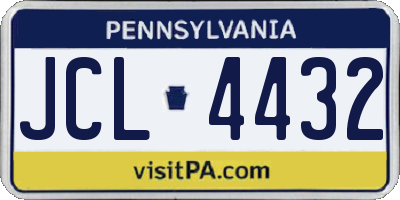 PA license plate JCL4432