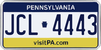 PA license plate JCL4443