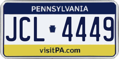 PA license plate JCL4449