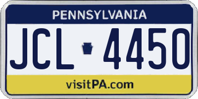 PA license plate JCL4450