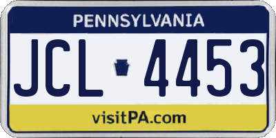 PA license plate JCL4453