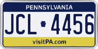 PA license plate JCL4456
