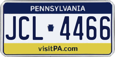 PA license plate JCL4466