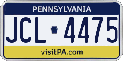 PA license plate JCL4475