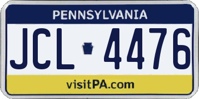 PA license plate JCL4476