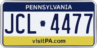 PA license plate JCL4477