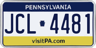 PA license plate JCL4481