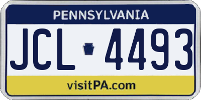 PA license plate JCL4493