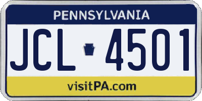 PA license plate JCL4501