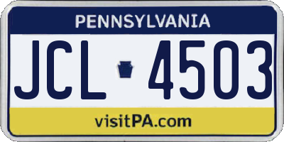 PA license plate JCL4503