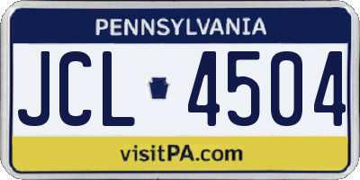 PA license plate JCL4504