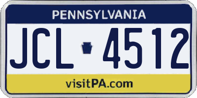 PA license plate JCL4512